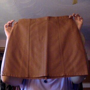 Tan faux leather skirt